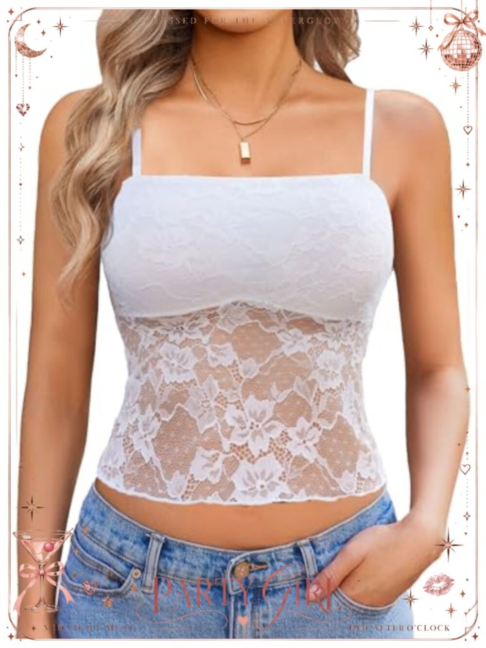 Avidlove Lace Camisole Tank Top Strapless Tube Y2K Crop Top